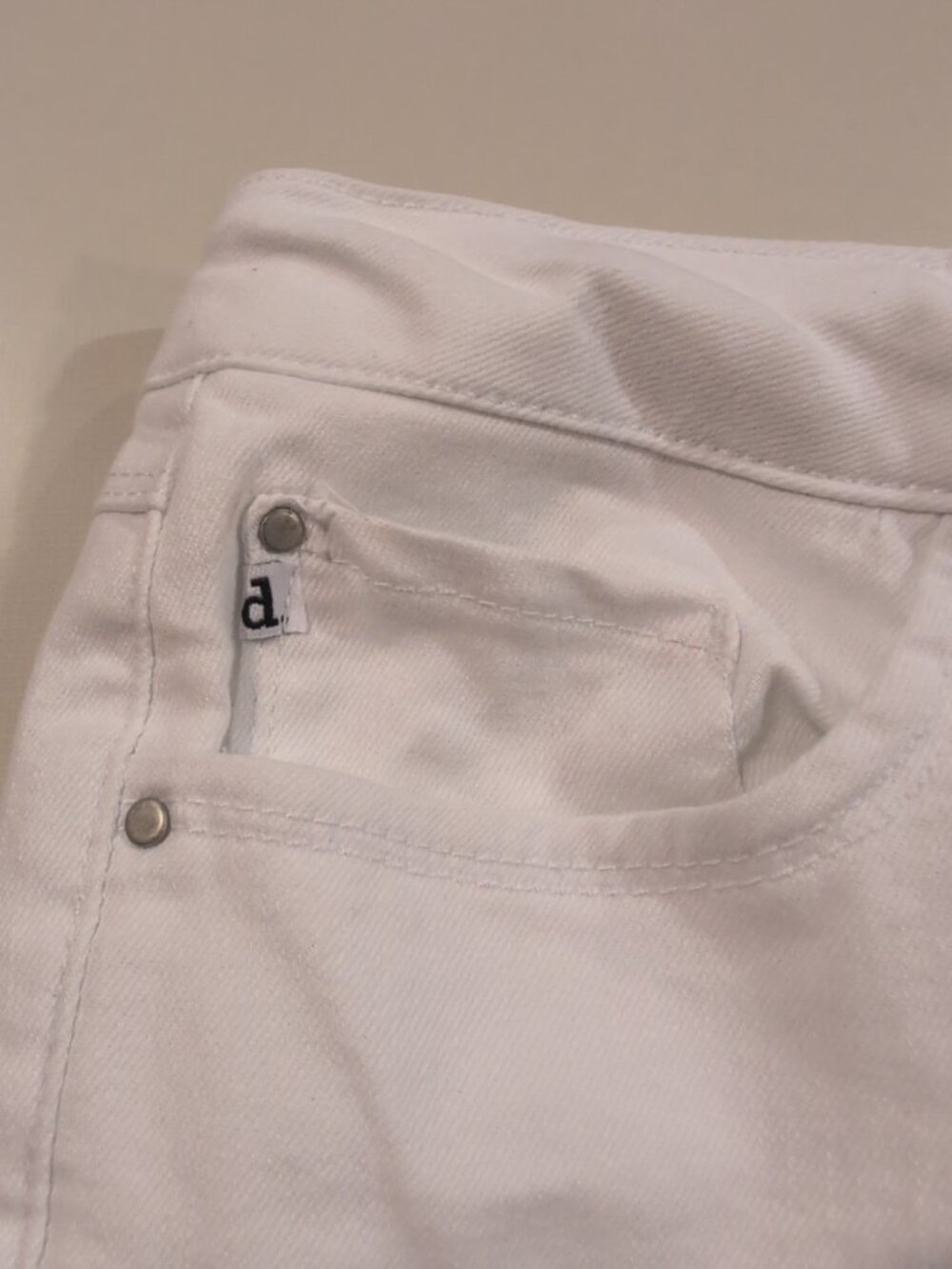 d.jeans Pants Women's Sz 10 White Straight Leg Chino Solid Pocketed - Picture 3 of 9